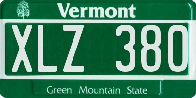 VT license plate XLZ380