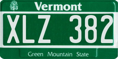 VT license plate XLZ382