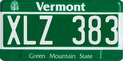 VT license plate XLZ383