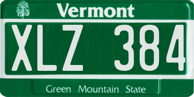 VT license plate XLZ384