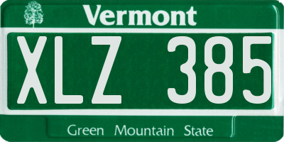 VT license plate XLZ385
