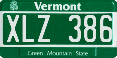 VT license plate XLZ386