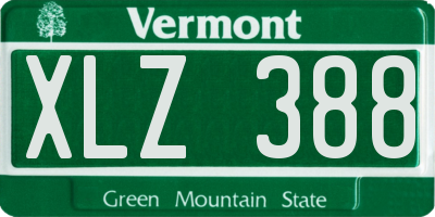 VT license plate XLZ388