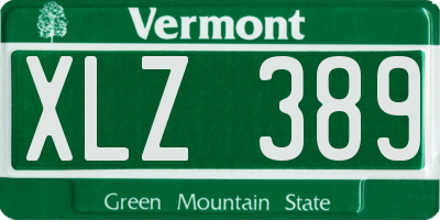 VT license plate XLZ389