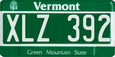 VT license plate XLZ392
