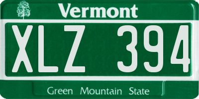 VT license plate XLZ394
