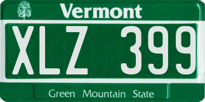 VT license plate XLZ399