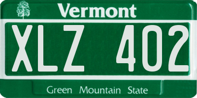 VT license plate XLZ402