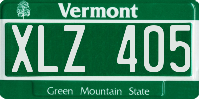 VT license plate XLZ405
