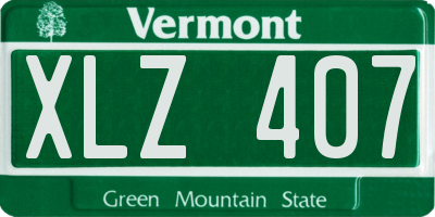 VT license plate XLZ407
