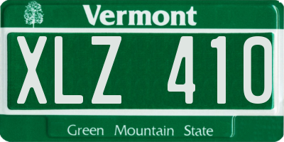 VT license plate XLZ410