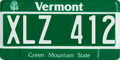 VT license plate XLZ412