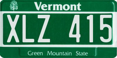 VT license plate XLZ415