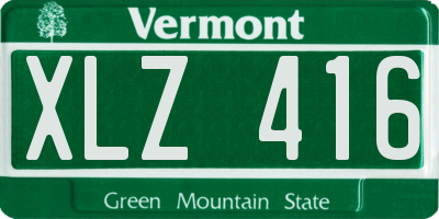 VT license plate XLZ416