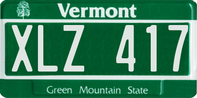 VT license plate XLZ417