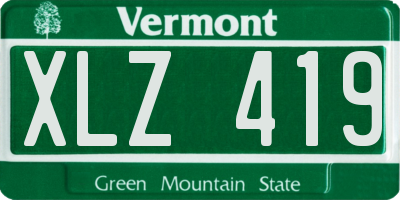 VT license plate XLZ419