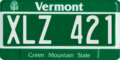 VT license plate XLZ421