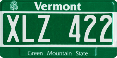 VT license plate XLZ422