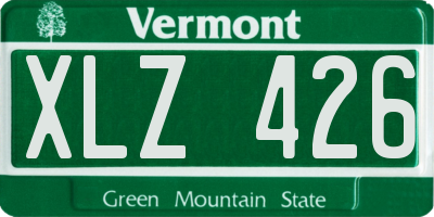 VT license plate XLZ426
