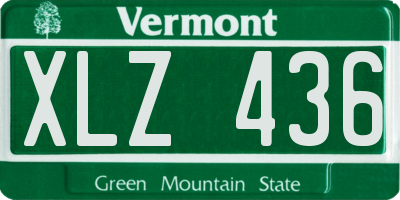 VT license plate XLZ436