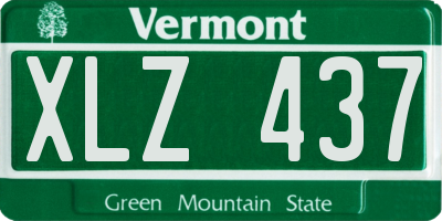 VT license plate XLZ437
