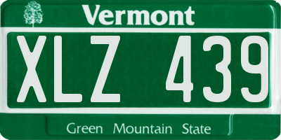 VT license plate XLZ439