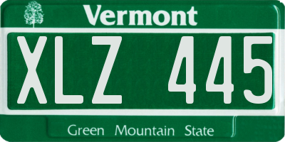 VT license plate XLZ445