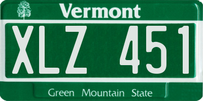 VT license plate XLZ451