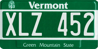 VT license plate XLZ452