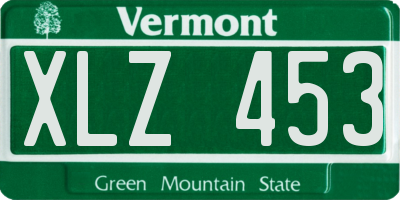 VT license plate XLZ453