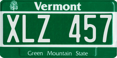 VT license plate XLZ457