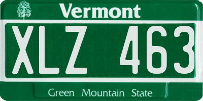 VT license plate XLZ463