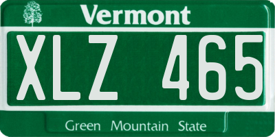 VT license plate XLZ465