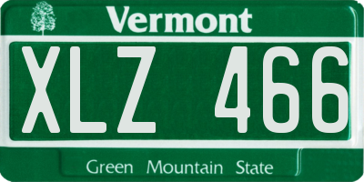 VT license plate XLZ466