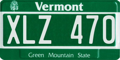 VT license plate XLZ470