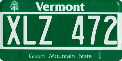 VT license plate XLZ472