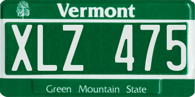 VT license plate XLZ475