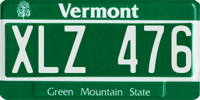 VT license plate XLZ476