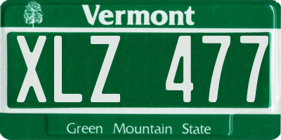 VT license plate XLZ477