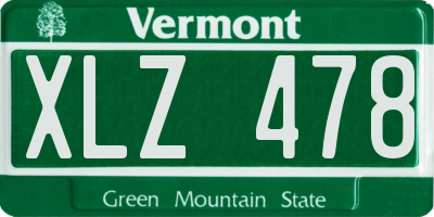 VT license plate XLZ478