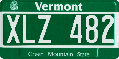 VT license plate XLZ482