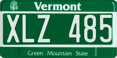 VT license plate XLZ485
