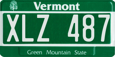 VT license plate XLZ487