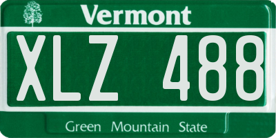 VT license plate XLZ488
