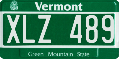 VT license plate XLZ489