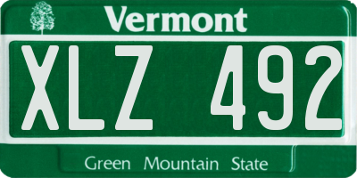 VT license plate XLZ492