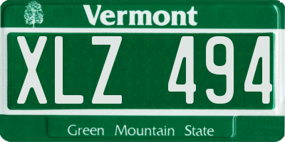VT license plate XLZ494