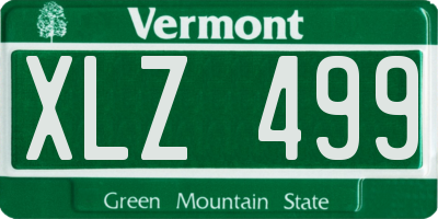 VT license plate XLZ499