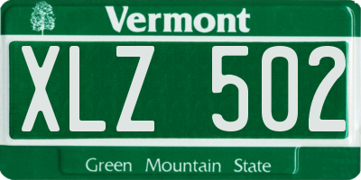 VT license plate XLZ502