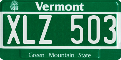 VT license plate XLZ503